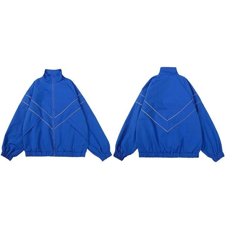 men's reflective striped hip hop jacket, view 3 - MRSLM