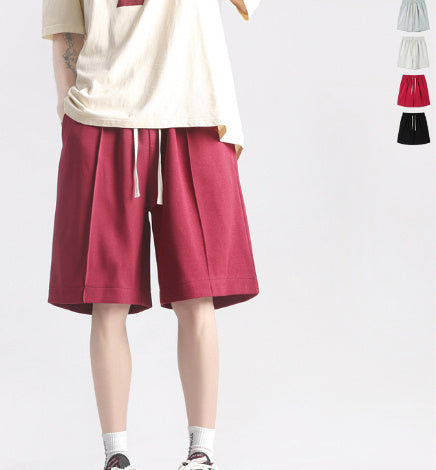summer solid color casual cotton shorts, view 5 - MRSLM