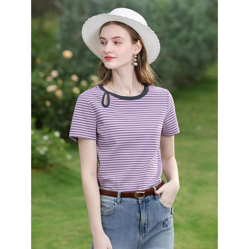 striped knit top, view 3 - MRSLM