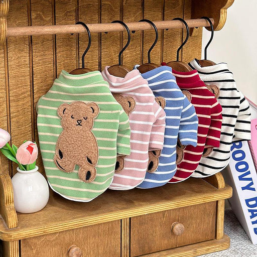 striped teddy bear pet hoodie - MRSLM