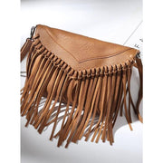 Vintage tassel fringe boho messenger bag, view 3 - MRSLM