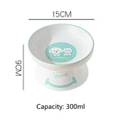 elevated ceramic pet bowl, view 3 - MRSLM