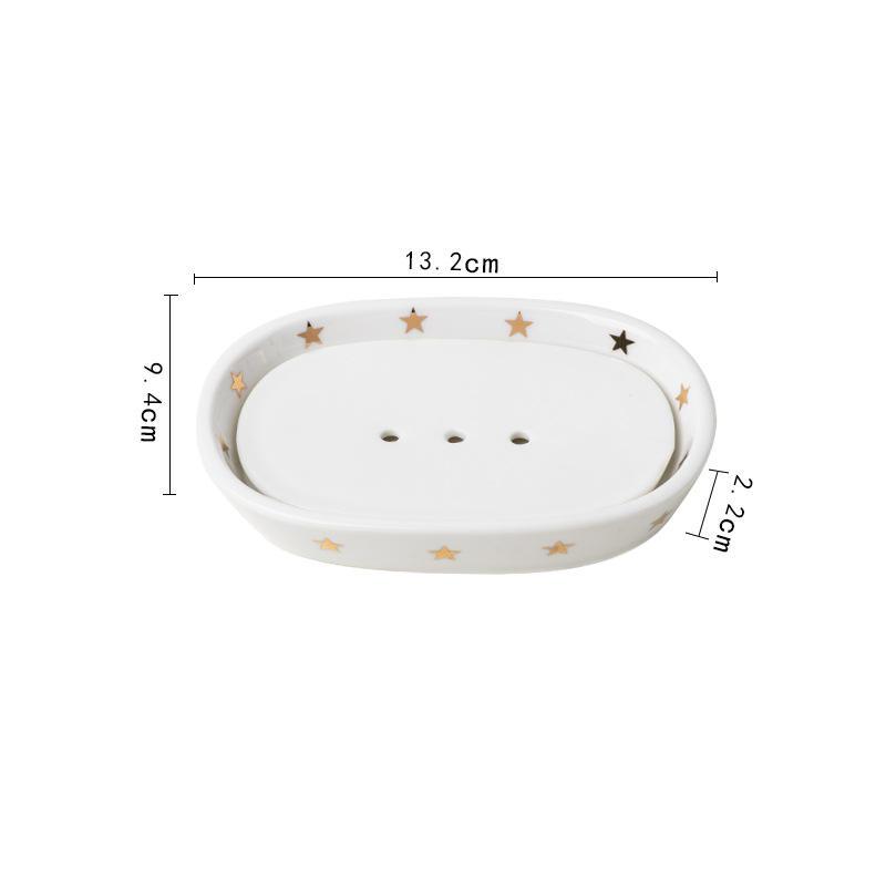 nordic gold inlay ceramic soap holder, view 4 - MRSLM