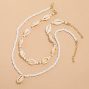 sea shell choker necklace set, view 4 - MRSLM