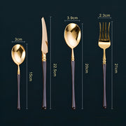 black gold cutlery set, view 7 - MRSLM