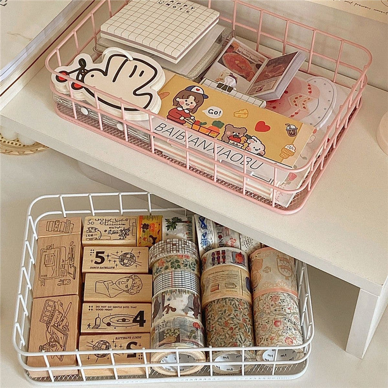 nordic iron desktop storage basket, view 7 - MRSLM