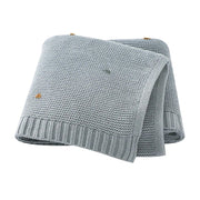soft cotton knit baby blanket, view 3 - MRSLM