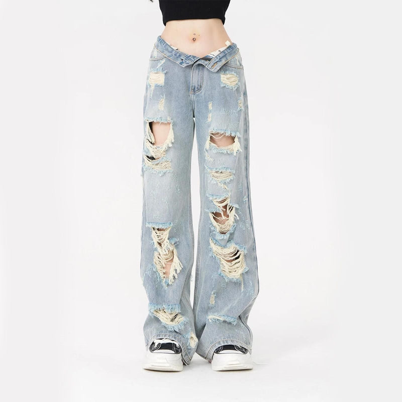 light blue high-waist straight jeans - MRSLM