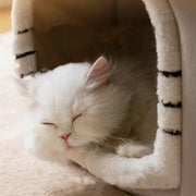 foldable winter cat house bed, view 6 - MRSLM