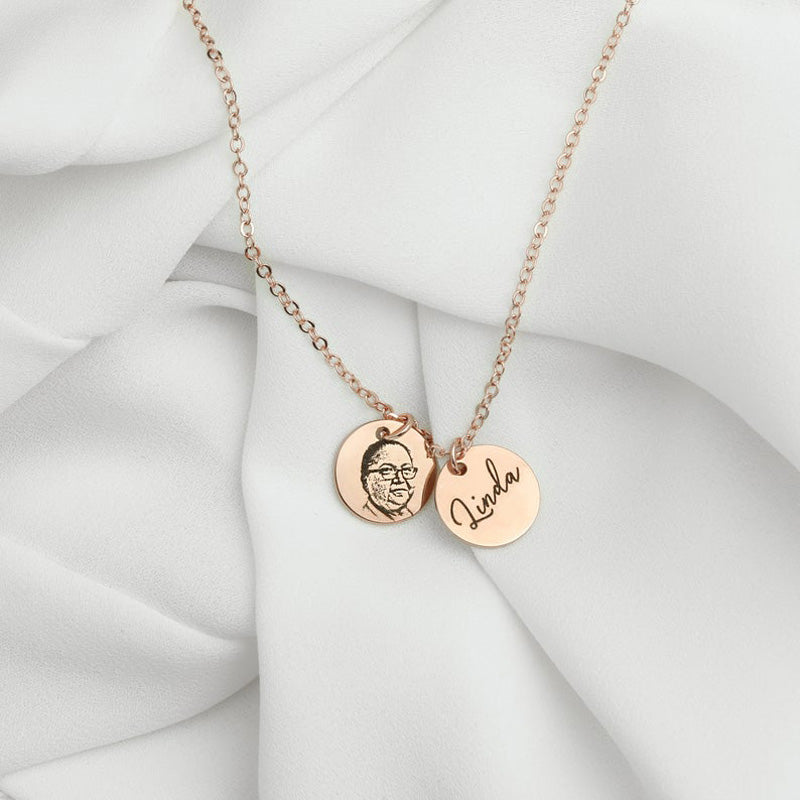 custom portrait laser necklace, view 2 - MRSLM