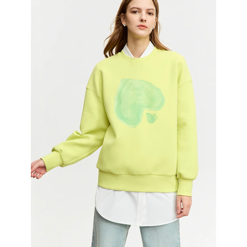 Women's heart print pullover, view 3 - MRSLM