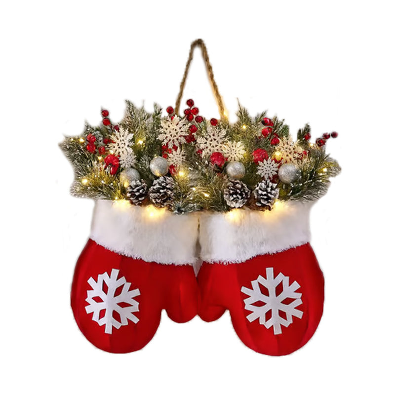 Christmas mitten door wreath, view 4 - MRSLM