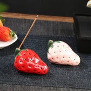 porcelain strawberry incense holder, view 4 - MRSLM