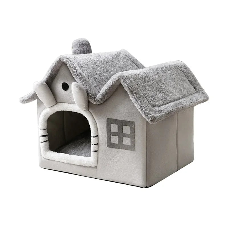 foldable winter cat house bed, view 9 - MRSLM