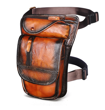 Retro casual leather messenger bag, view 9 - MRSLM