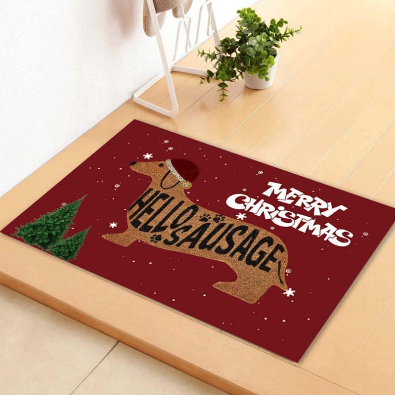 Christmas dachshund non-slip doormat, view 2 - MRSLM