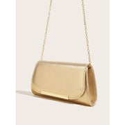 shiny striped pu leather evening clutch, view 7 - MRSLM
