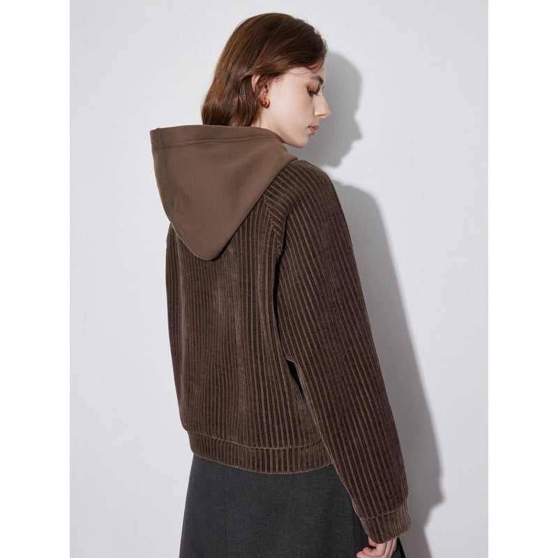women's fleece embroidered hooded pullover, view 10 - MRSLM