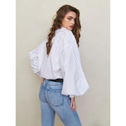 women's cotton lantern sleeve blouse, view 5 - MRSLM