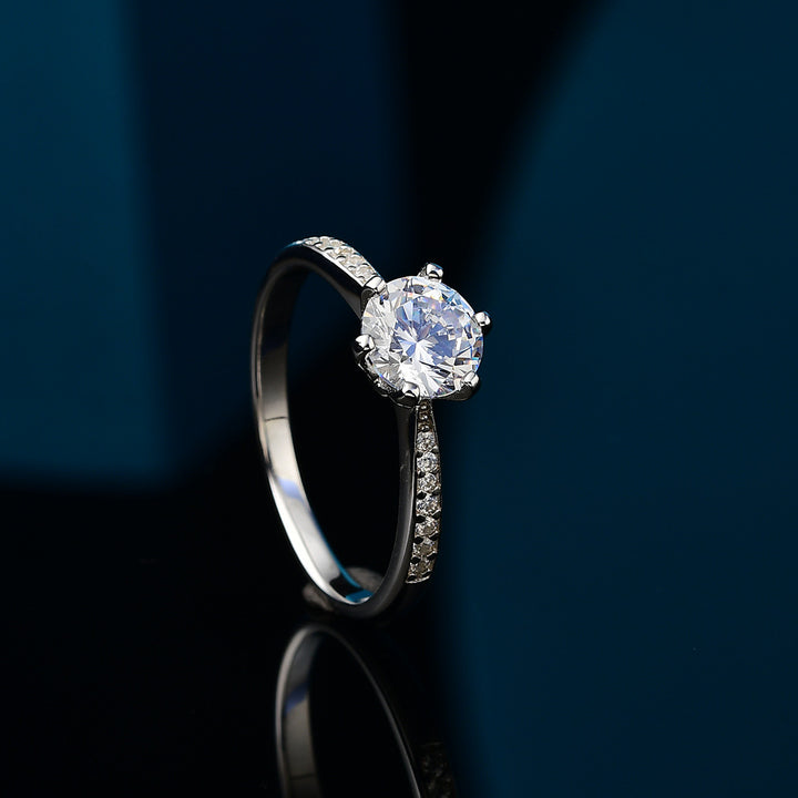 Crown Micro D Moissanite Diamond Ring