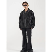 Glossy rivet zip jacket for women, view 6 - MRSLM