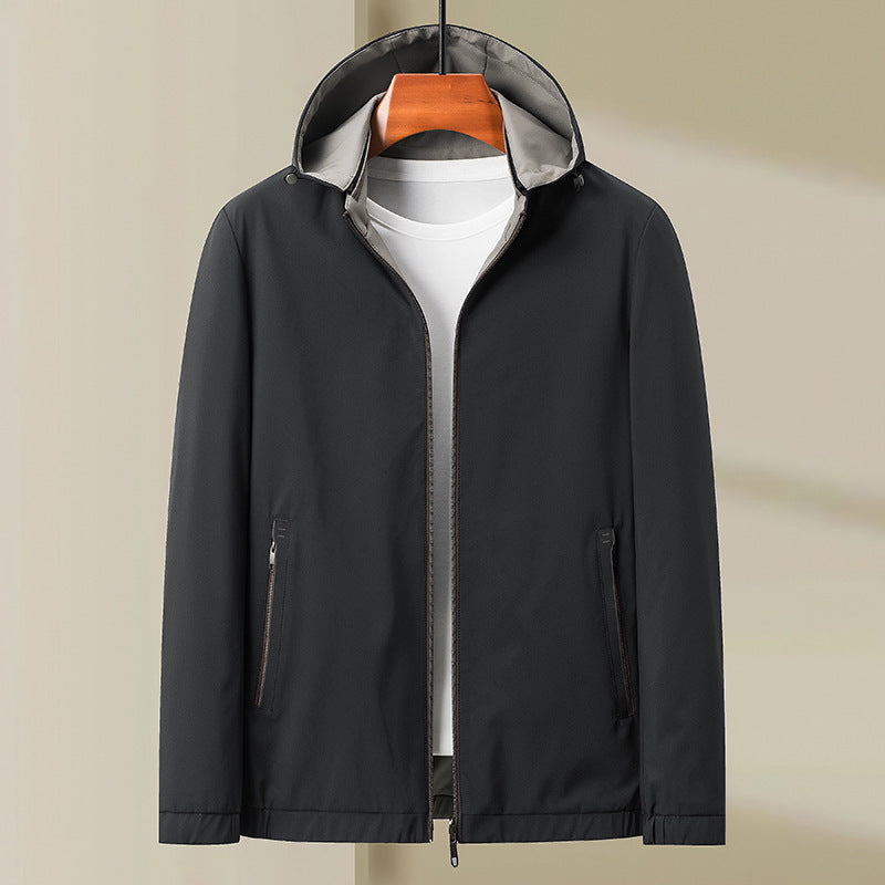 Men's hooded zipper coat, view 6 - MRSLM