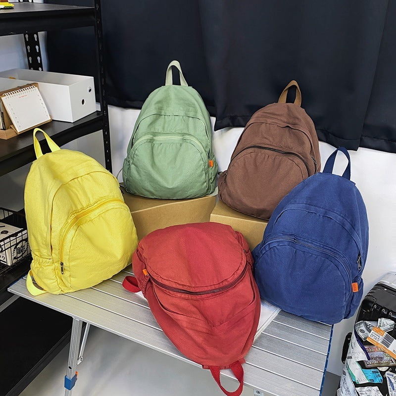 washed canvas backpack, view 3 - MRSLM