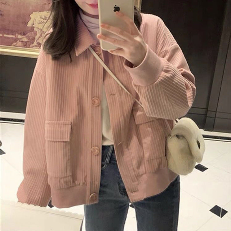 women's loose casual corduroy jacket, view 6 - MRSLM