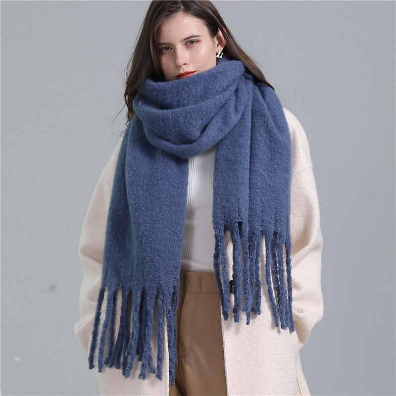Extra long faux cashmere scarf, view 3 - MRSLM