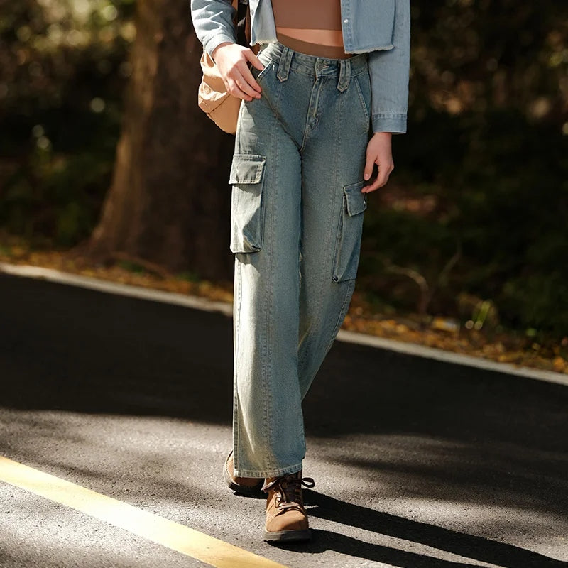 distressed wide-leg jeans, view 5 - MRSLM