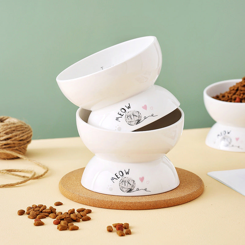elevated ceramic cat bowl, view 8 - MRSLM
