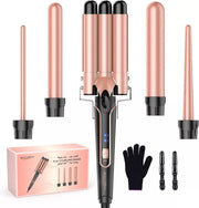 5-in-1 curling wand with 3-barrel waver - MRSLM