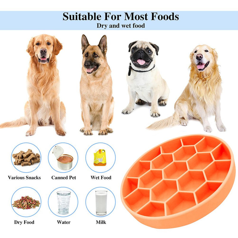 slow feeder dog bowl with silicone base, view 8 - MRSLM