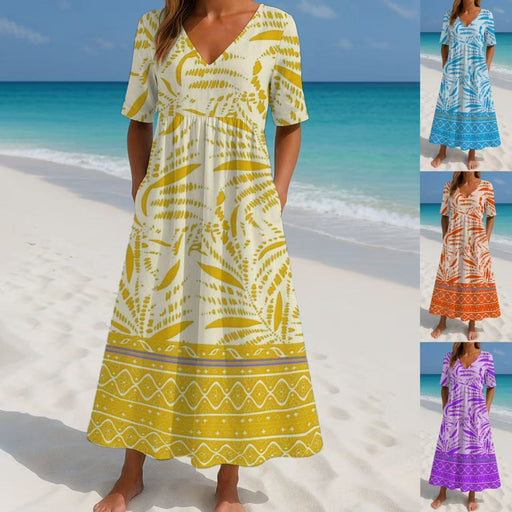 loose printed short sleeve dress - MRSLM