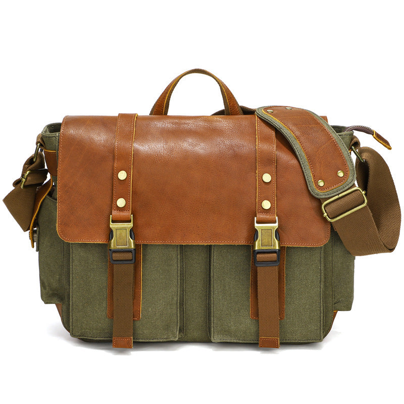 waxed canvas crossbody bag, view 5 - MRSLM