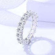 women's square row stone ring, view 2 - MRSLM