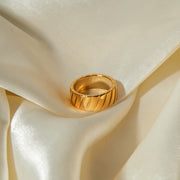 Gold plated hypotenuse pattern closed ring, view 5 - MRSLM