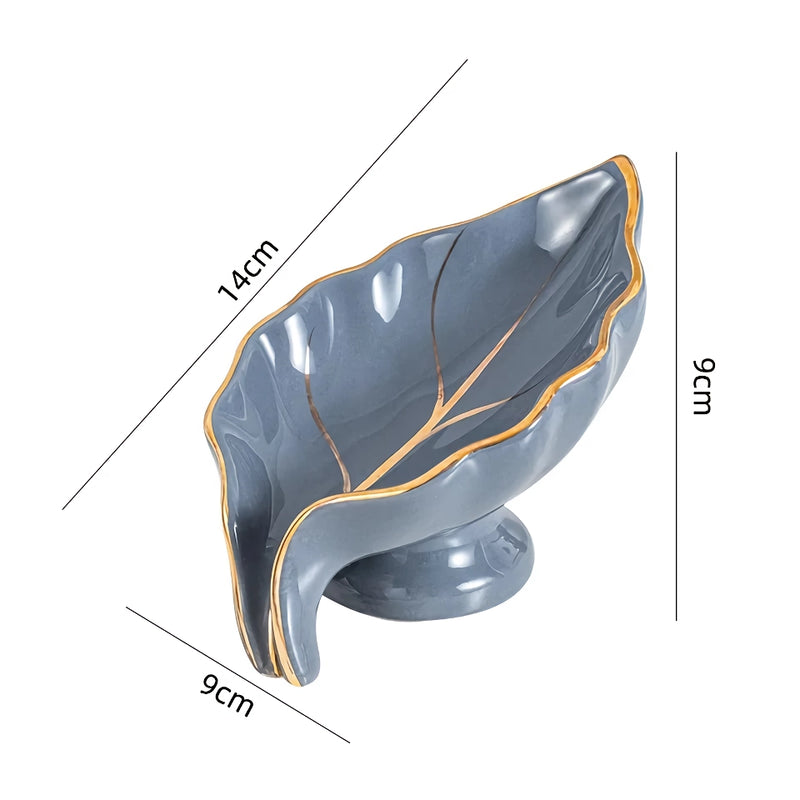ceramic leaf soap dish, view 9 - MRSLM