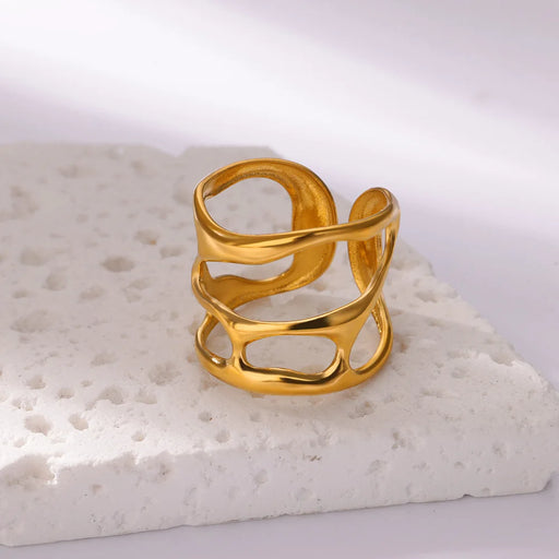 minimalist twisted stainless steel ring - MRSLM