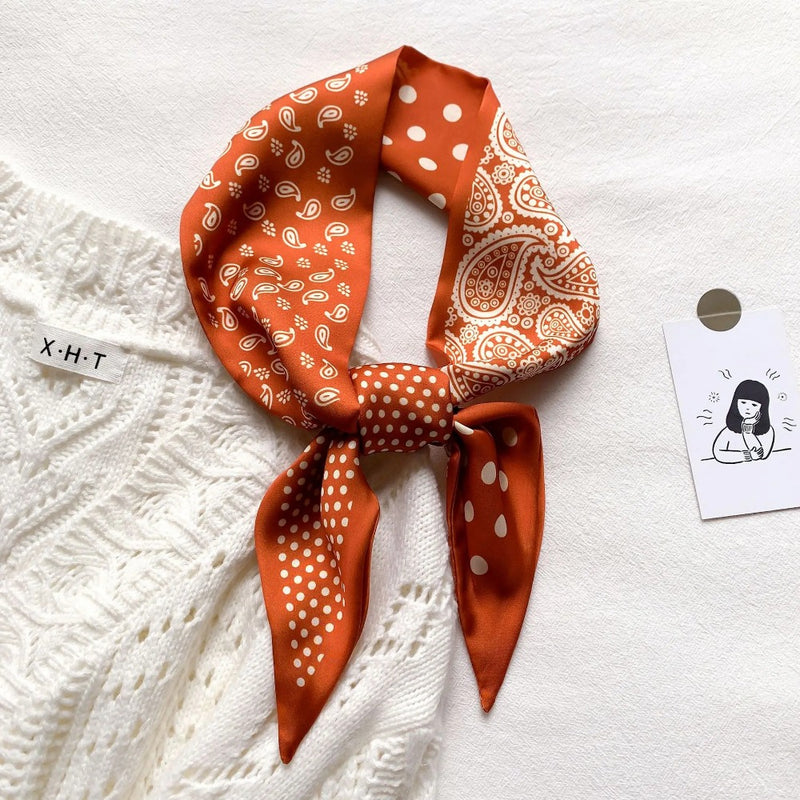 silk-feel narrow scarf, view 13 - MRSLM