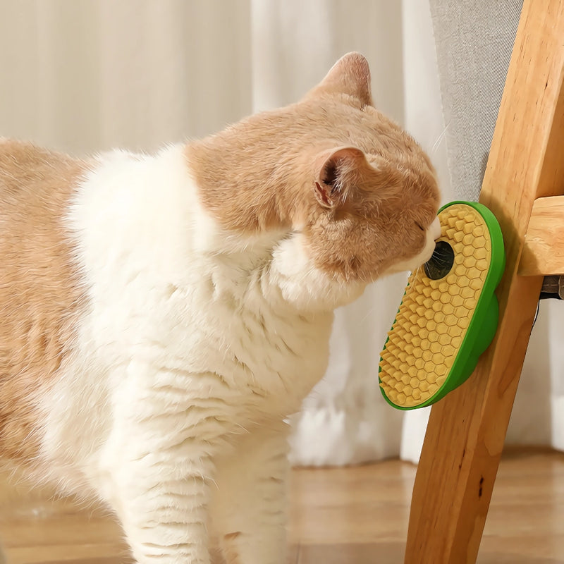 cat grooming brush with catnip, view 5 - MRSLM