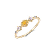 925 silver 14K gold plated opal ring, view 2 - MRSLM