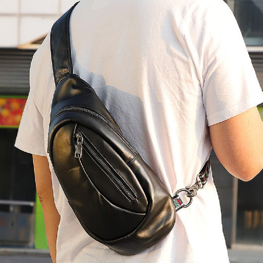 Genuine leather men's chest bag - MRSLM
