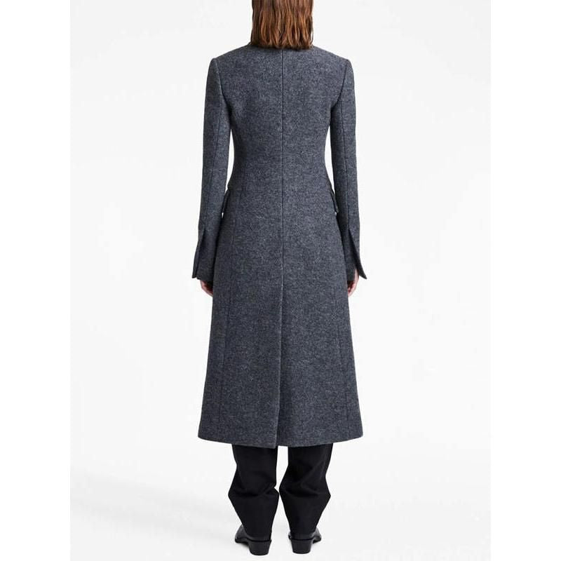 elegant woolen long coat for women, view 5 - MRSLM