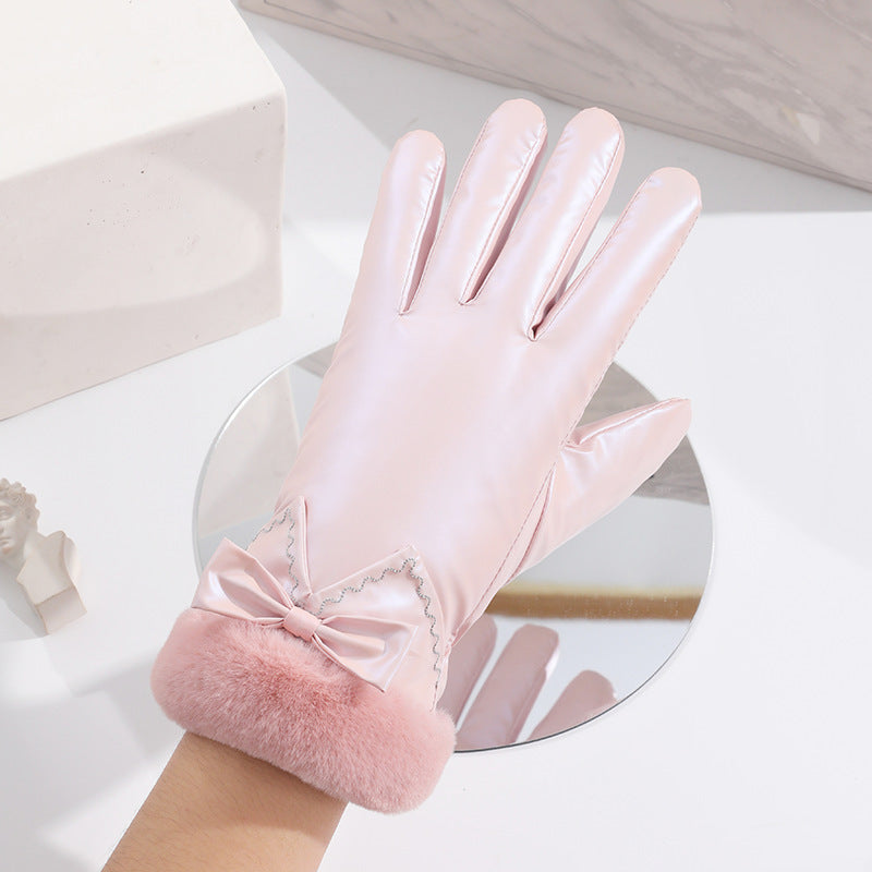 Women's warm velvet winter gloves, view 12 - MRSLM