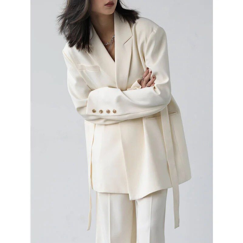 long sleeve blazer with ribbon, view 4 - MRSLM