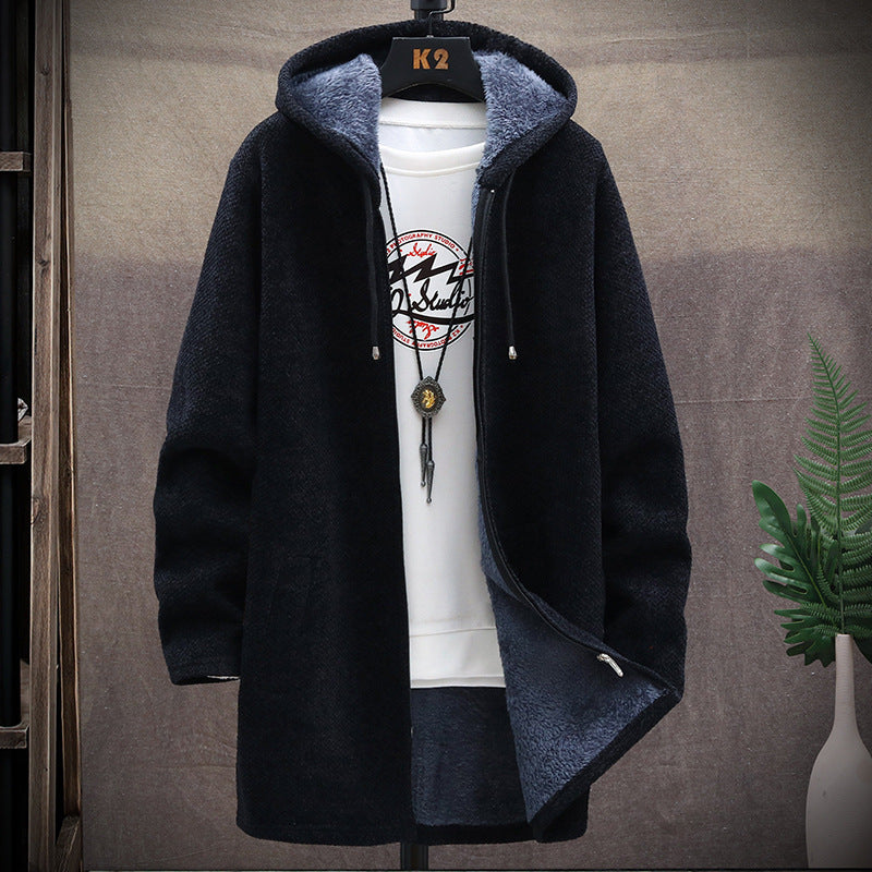 Men's fleece-lined hooded sweater jacket, view 3 - MRSLM