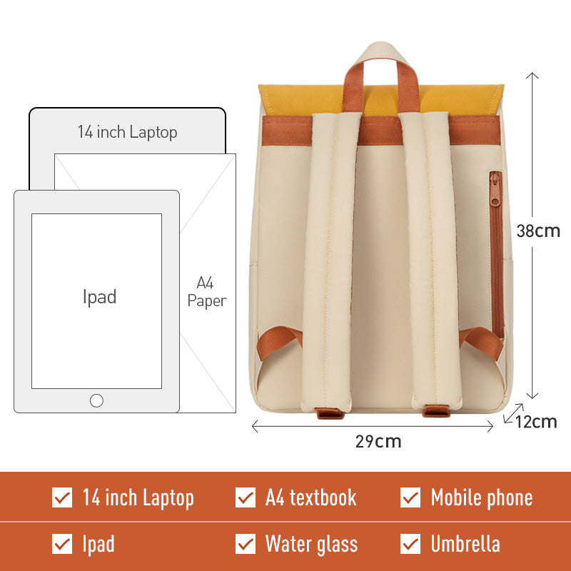 water-resistant laptop backpack for college and travel, view 6 - MRSLM