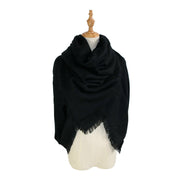 Faux cashmere oversized solid scarf, view 9 - MRSLM