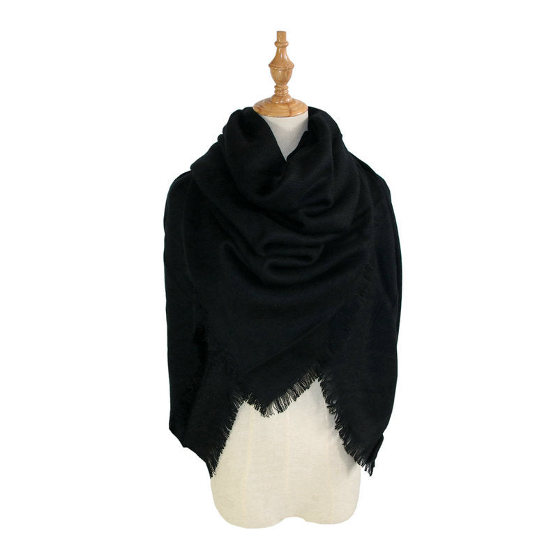 Faux cashmere oversized solid scarf, view 9 - MRSLM